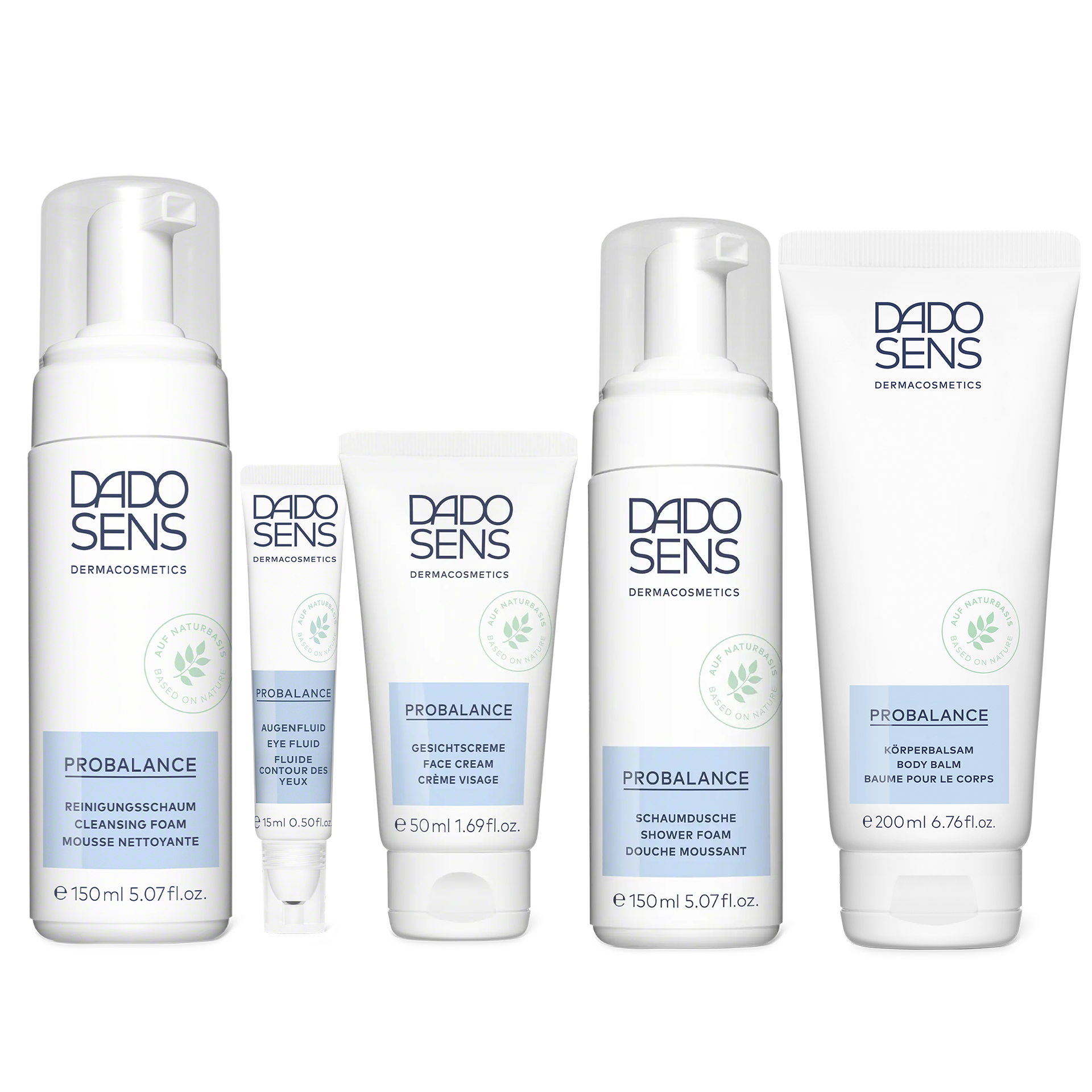 PROBALANCE Kit de soins DADO SENS PROBALANCE Pflegeset mit Reinigungsschaum, Augenfluid, Gesichtscreme, Schaumdusche und Körperbalsam