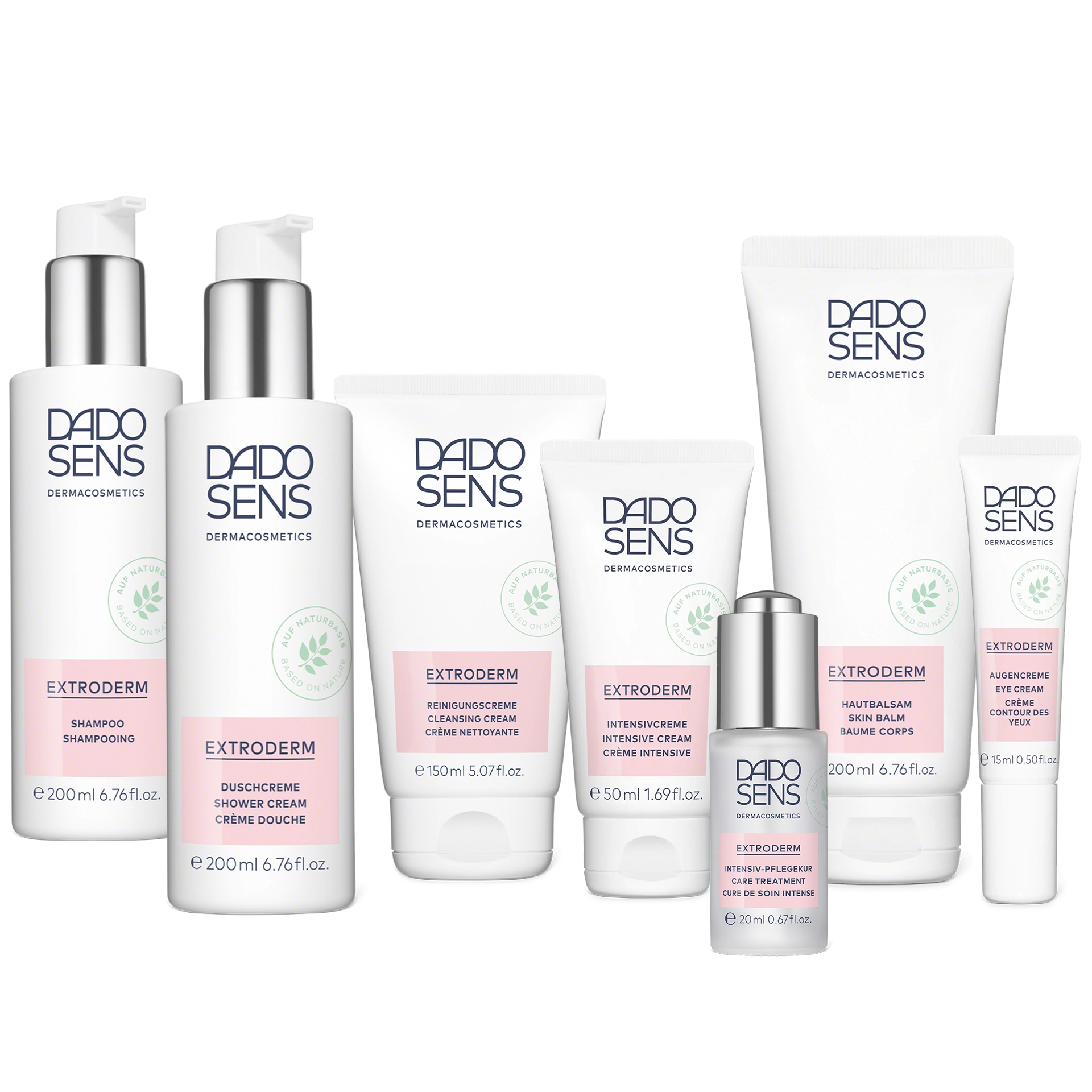 EXTRODERM Pflegeset DADO SENS EXTRODERM Pflegeset mit Shampoo, Duschcreme, Reinigungscreme, Intensivcreme, Hautbalsam und Augencreme