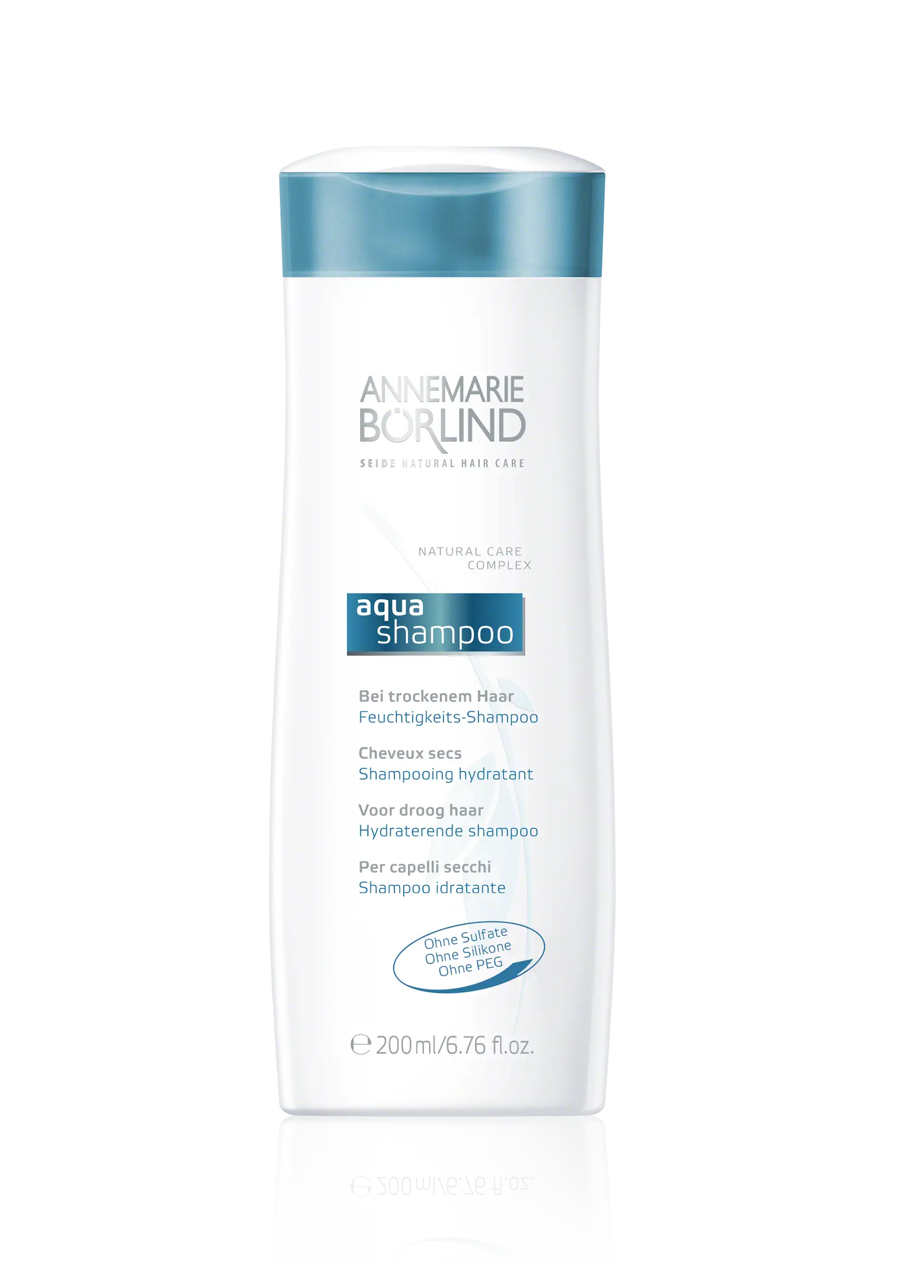 Feuchtigkeits-Shampoo ANNEMARIE BÖRLIND aqua shampoo Feuchtigkeits-Shampoo für trockenes Haar, 200 ml, ohne Sulfate, Silikone, PEG
