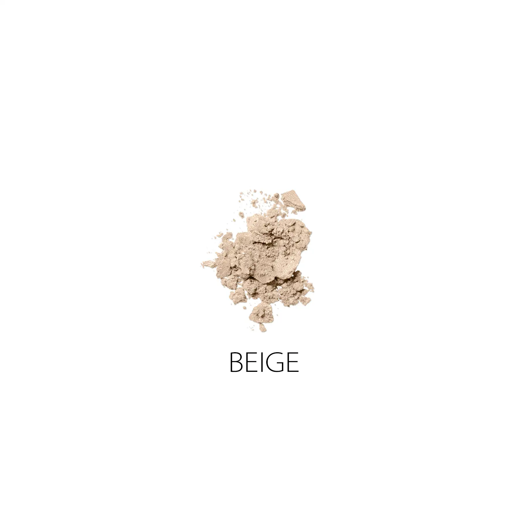 ANNEMARIE BÖRLIND Lidschatten-Puder in matter beige Farbe, zerkrümelt auf weißem Hintergrund