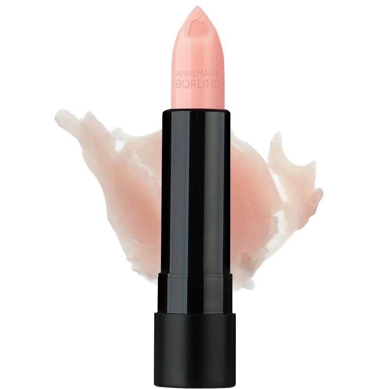ANNEMARIE BÖRLIND Natural Lip Glow vor Textur Swatch– Pflege und Glanz zum Lippen schminken