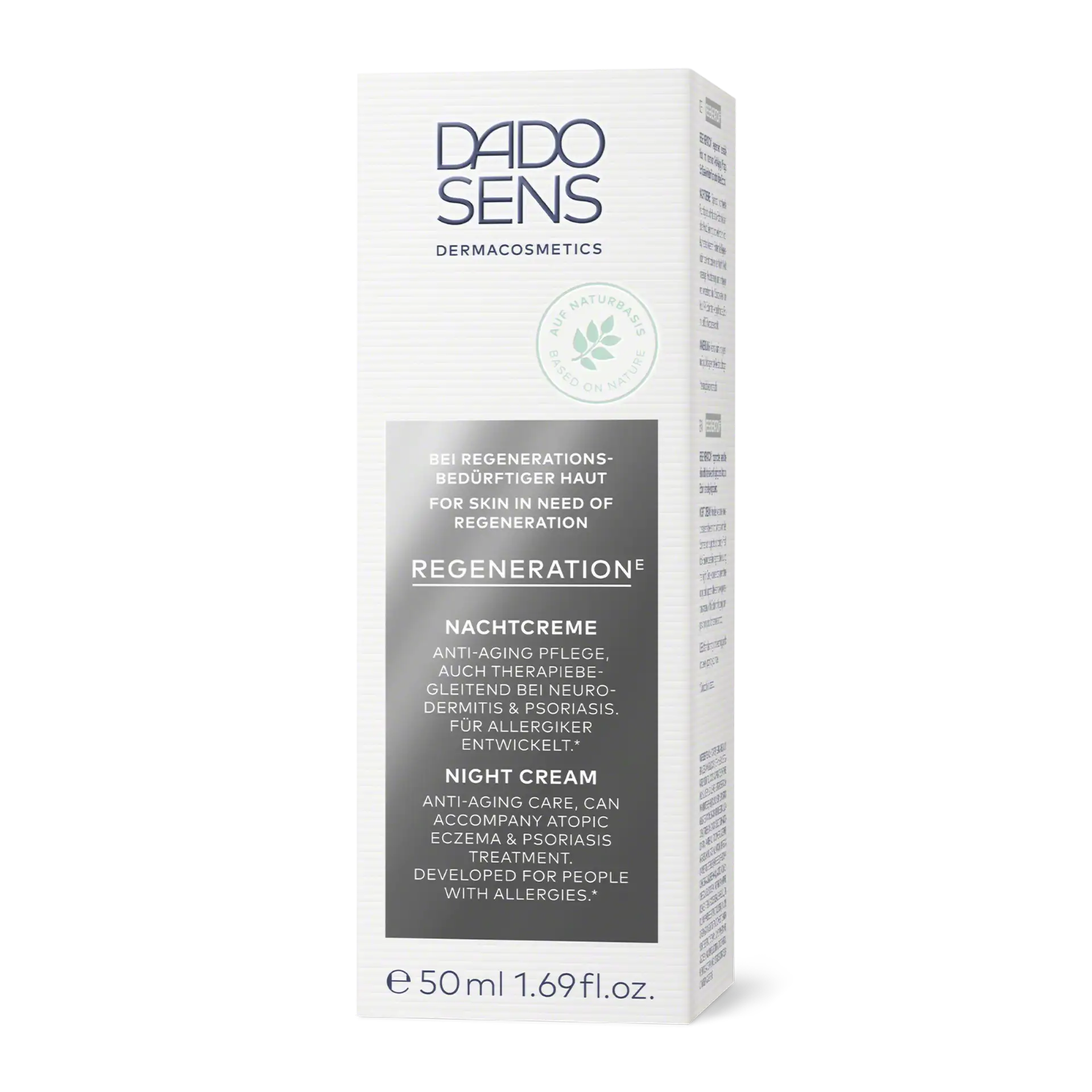 DADO SENS Regeneration E Nachtcreme 50 ml für regenerationsbedürftige Haut, Anti-Aging, allergikergeeignet