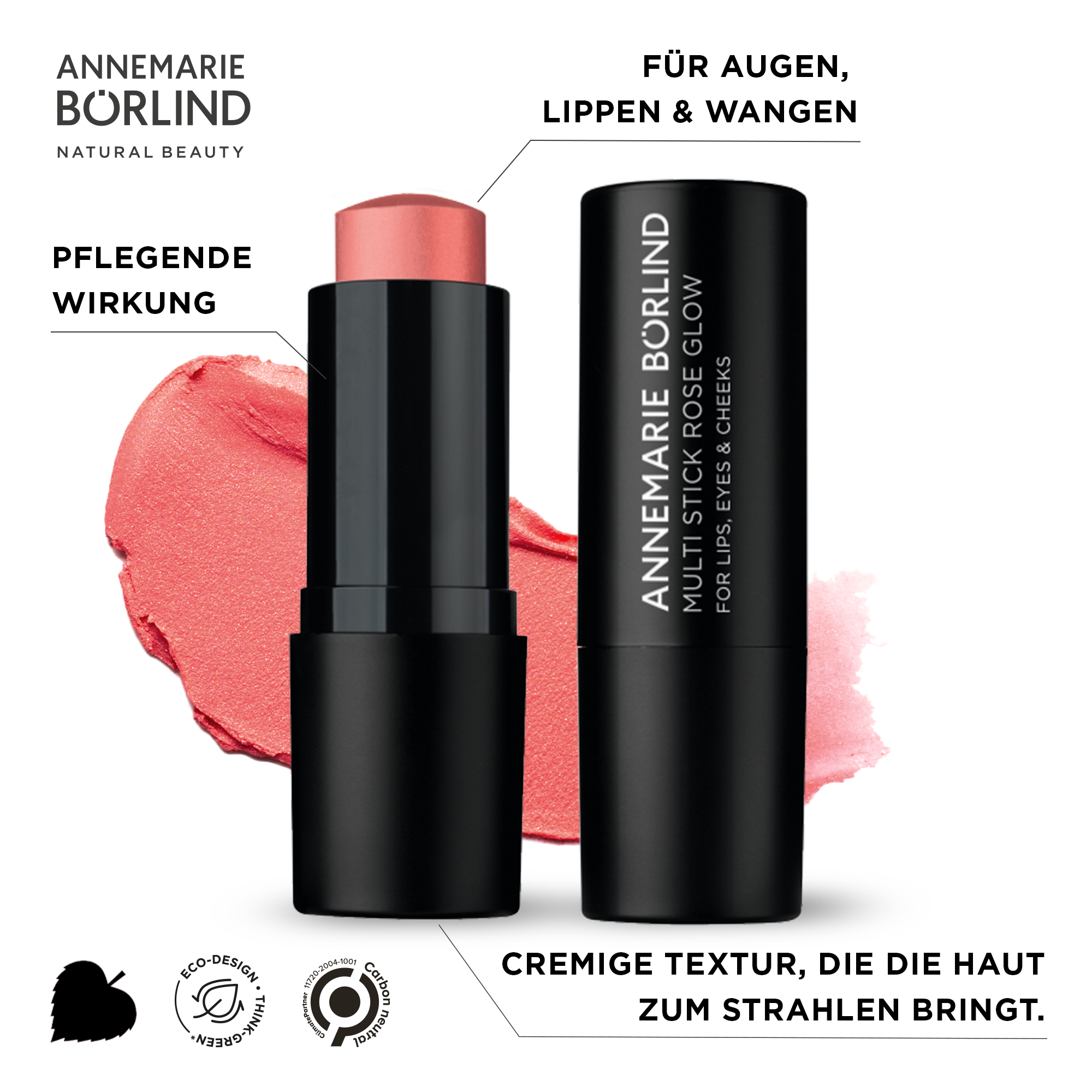 ANNEMARIE BÖRLIND Multi Stick Rose Glow für Augen, Lippen & Wangen mit cremiger, pflegender Textur