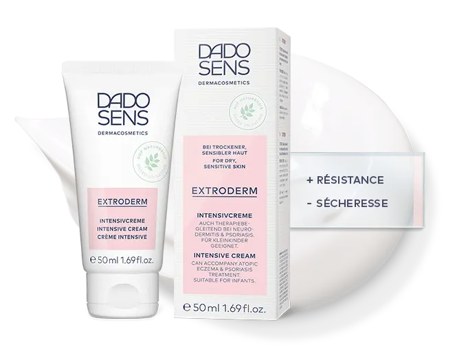 DADO SENS EXTRODERM Intensivcreme für trockene, sensible Haut, 50 ml, mit Pflegehinweis für Neurodermitis und Psoriasis