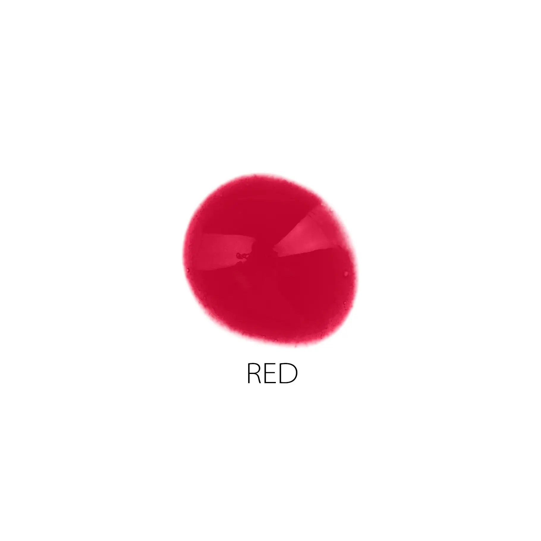 Roter Lipgloss-Farbklecks mit glänzender, cremiger Textur auf weißem Hintergrund