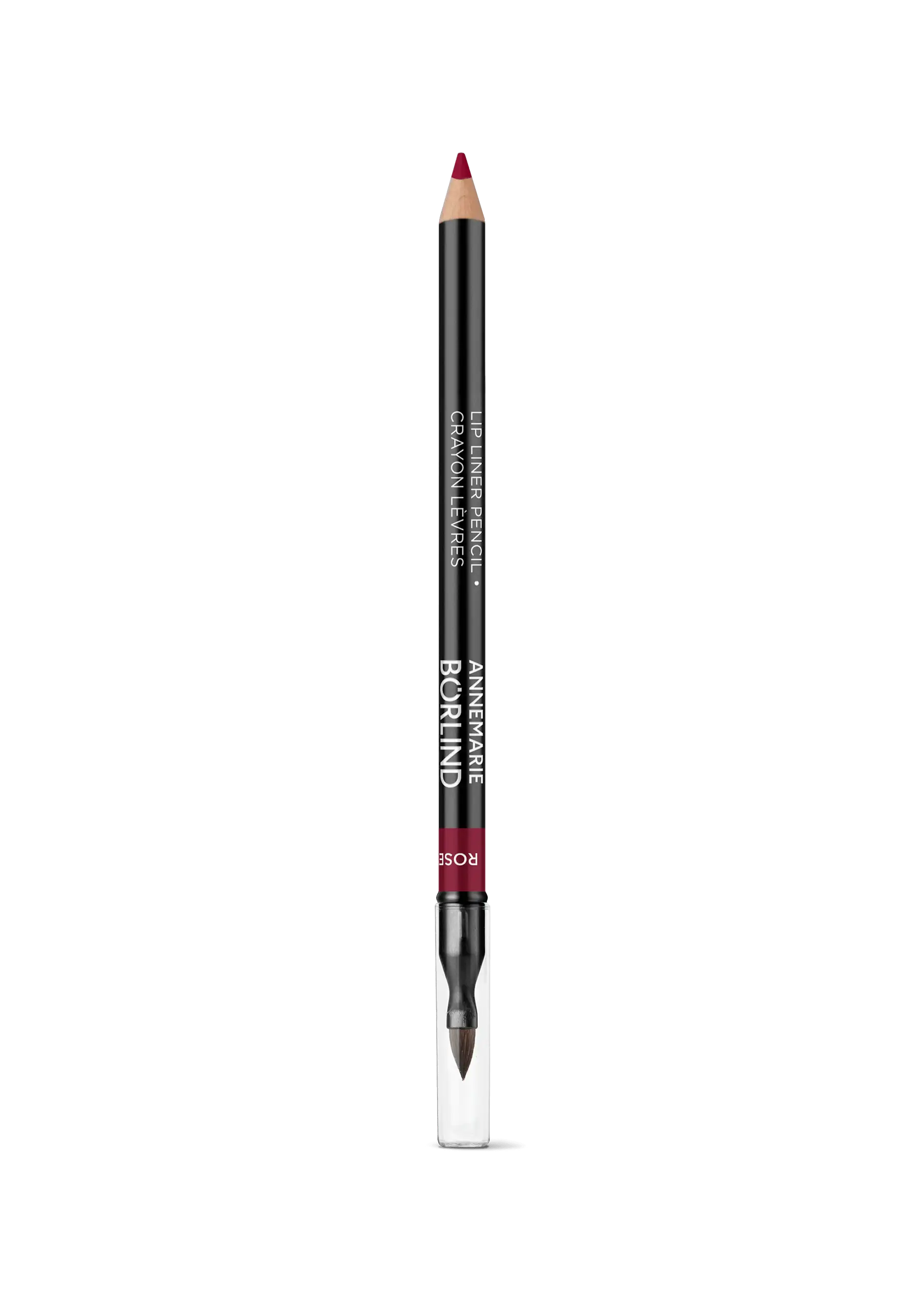 ANNEMARIE BÖRLIND Lip Liner Pencil Rosewood 1g mit Pinselspitze, offen, schwarzer Stiftkörper