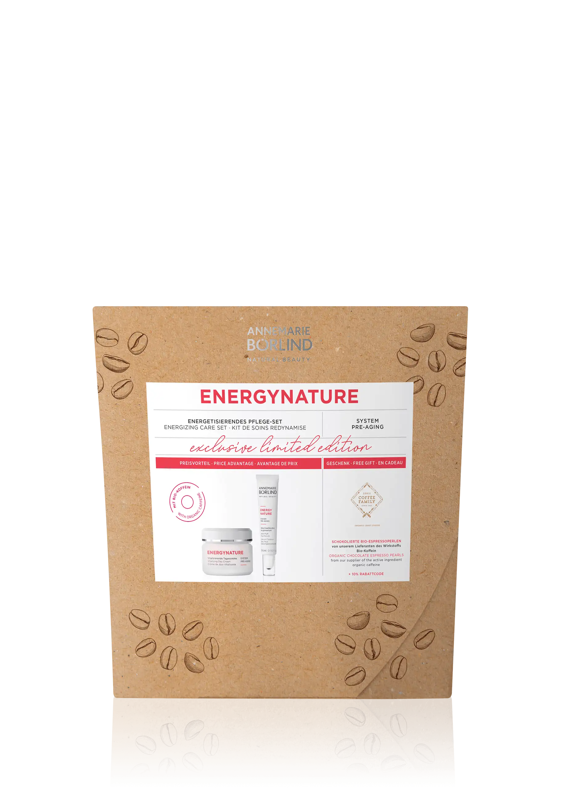 Vitalisierende Tagescreme + Mini Augencreme ANNEMARIE BÖRLIND ENERGYNATURE energetisierendes Pflege-Set mit Bio-Koffein, limitierte Edition