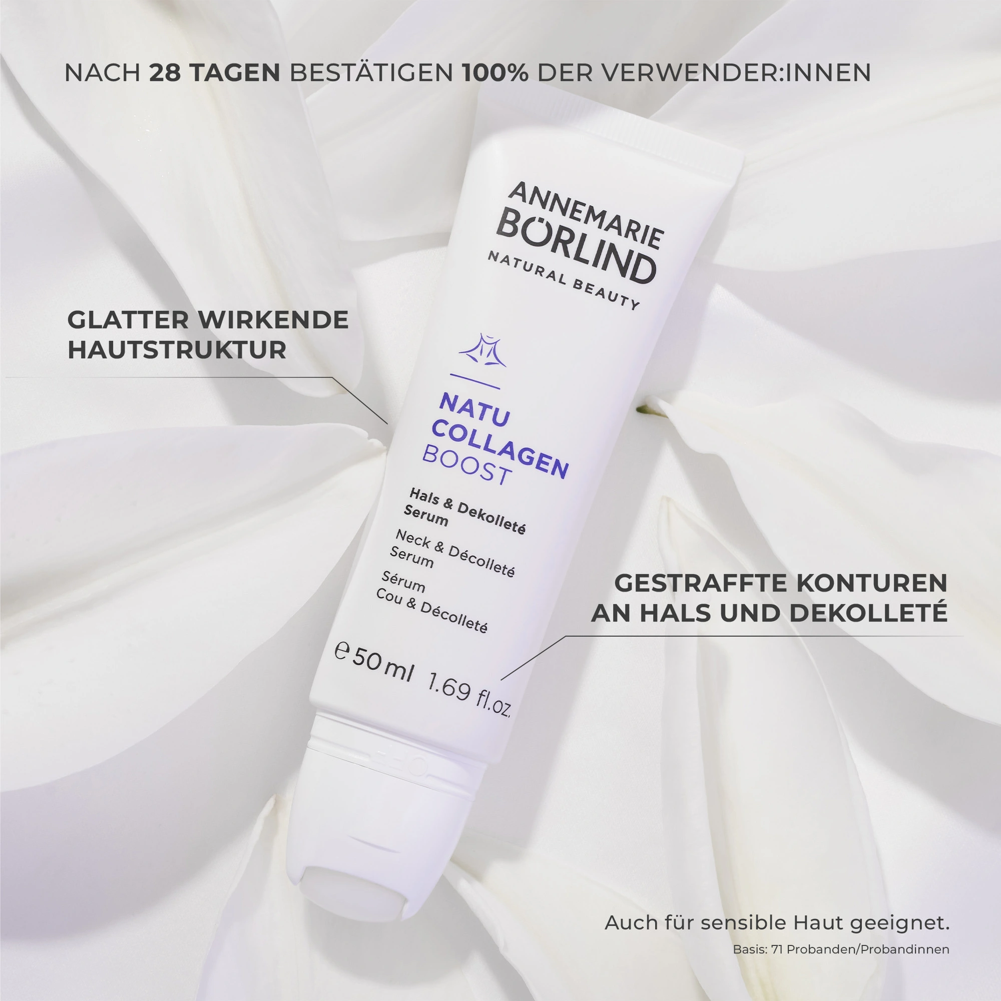 ANNEMARIE BÖRLIND NATU COLLAGEN BOOST Hals & Dekolleté Serum für gestraffte Konturen und glattere Haut