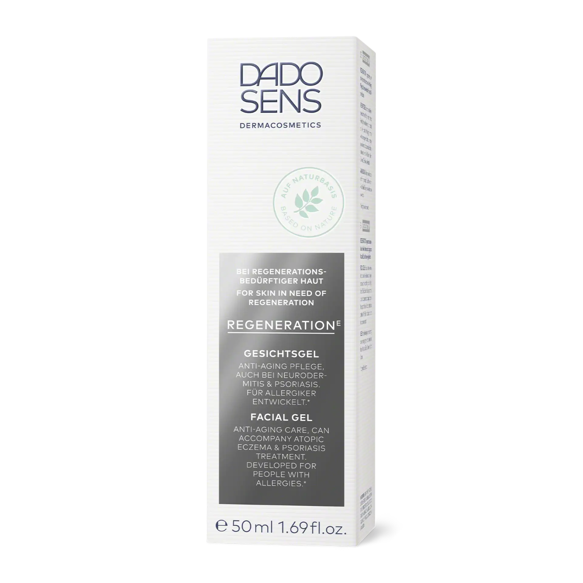 DADO SENS Regeneration E Gesichtsgel 50 ml für regenerationsbedürftige Haut bei Neurodermitis und Psoriasis