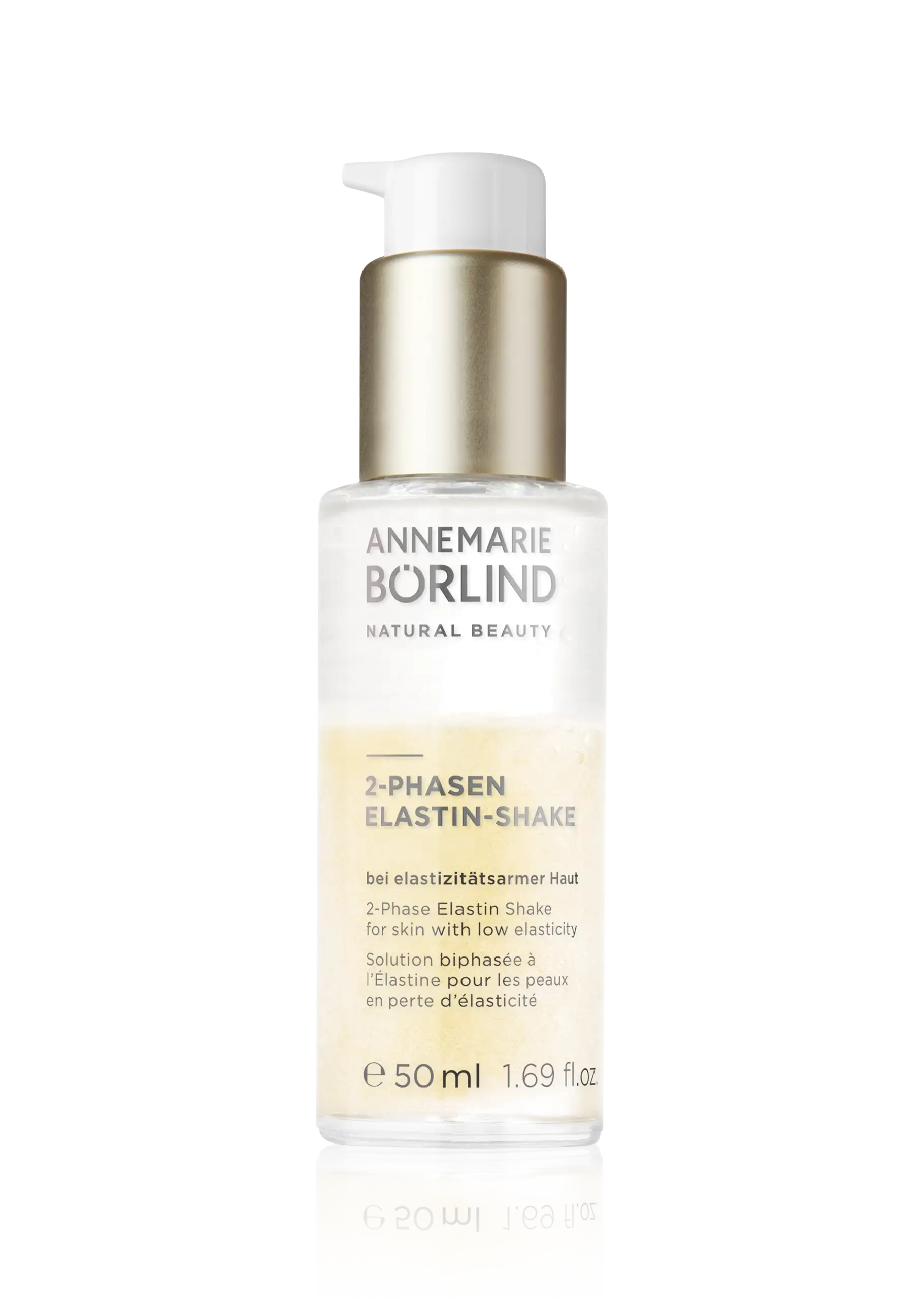 2-PHASE ELASTIN SHAKE ANNEMARIE BÖRLIND 2-Phasen Elastin-Shake für elastizitätsarme Haut, 50 ml Pumpspender