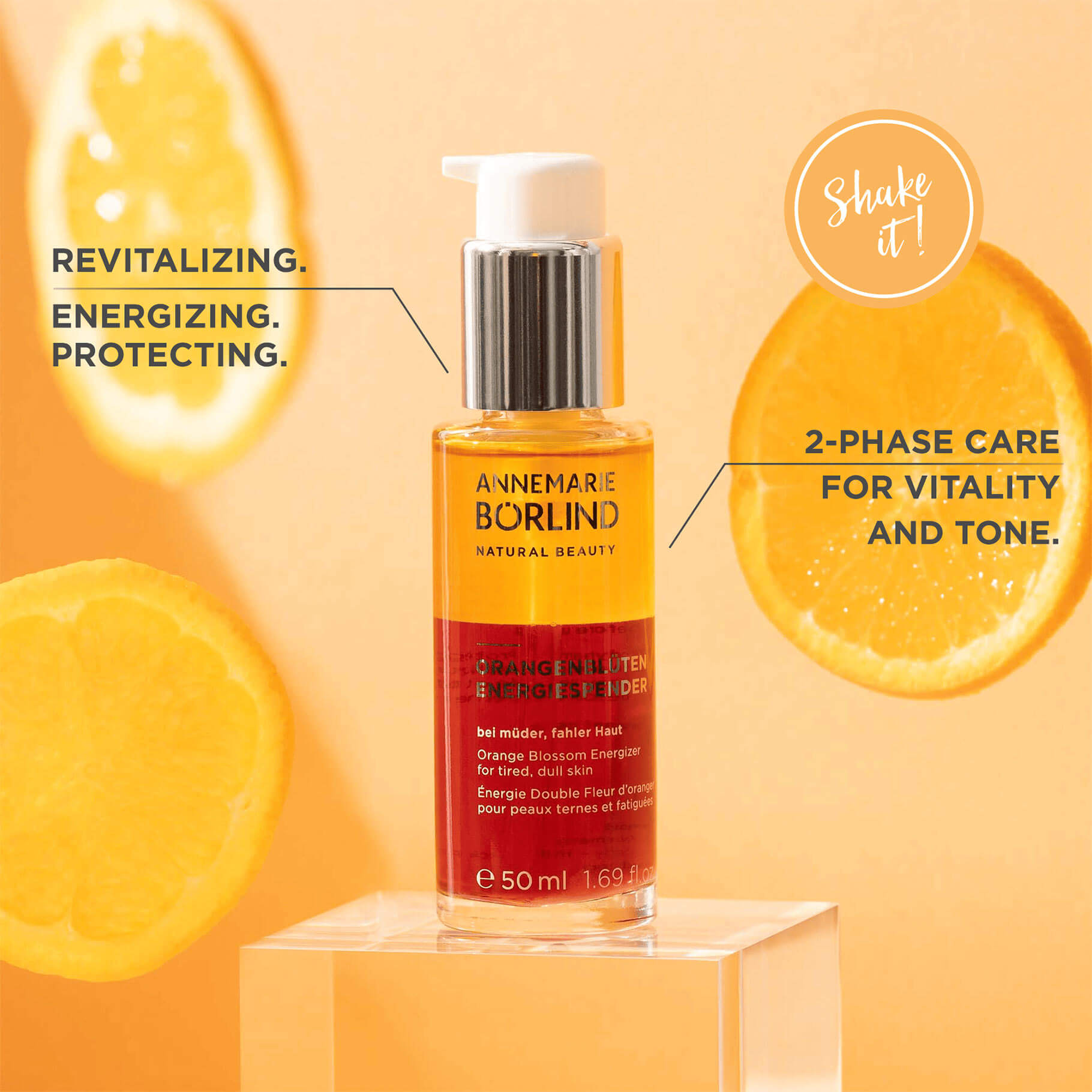ANNEMARIE BÖRLIND Orangenblüten Energiespender 2-Phasen Pflege für müde, fahle Haut, 50 ml
