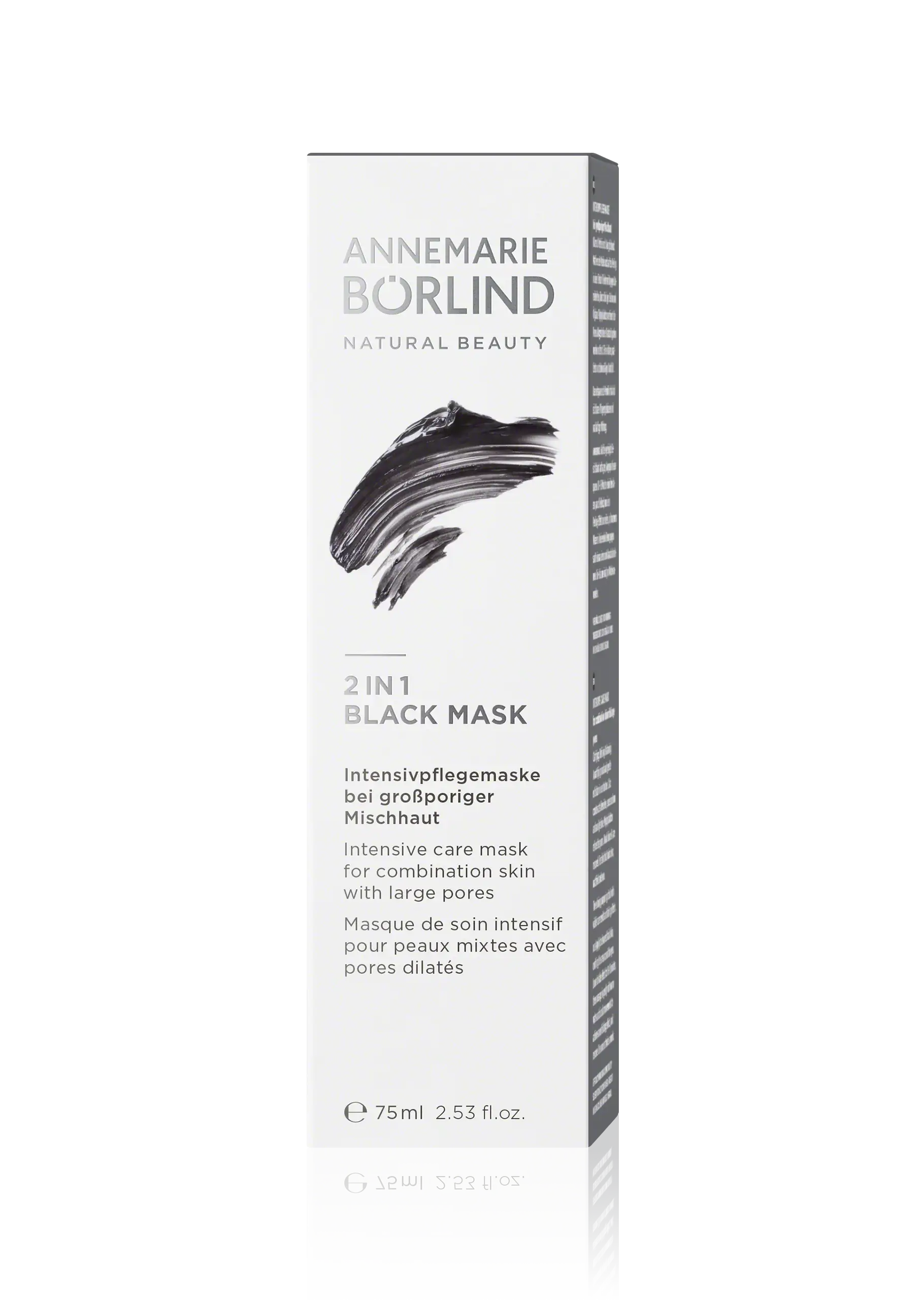 ANNEMARIE BÖRLIND 2 IN 1 BLACK MASK Intensivpflegemaske für großporige Mischhaut, 75 ml Verpackung