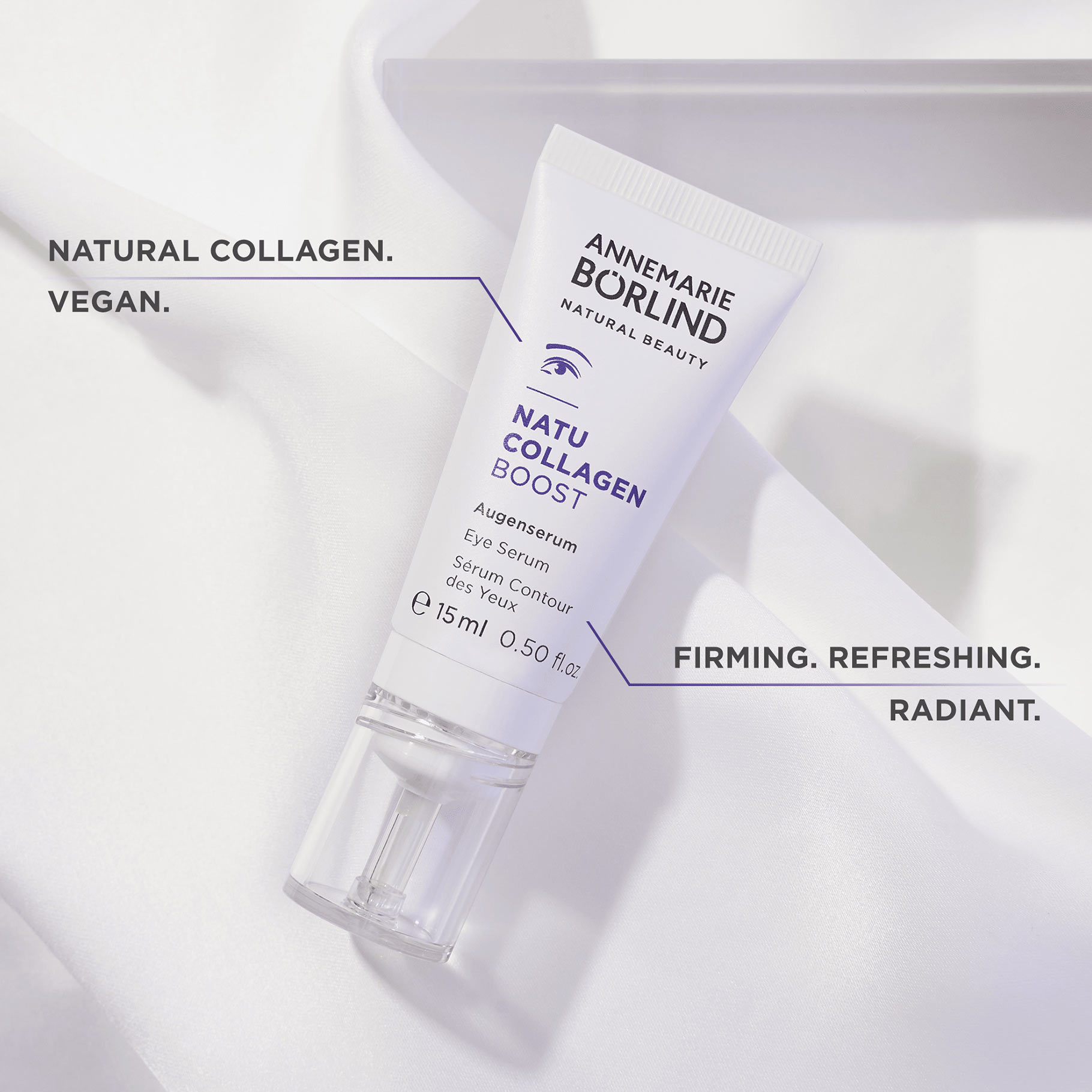 ANNEMARIE BÖRLIND NATU COLLAGEN BOOST Augenserum 15 ml, vegan, straffend, erfrischend, strahlend