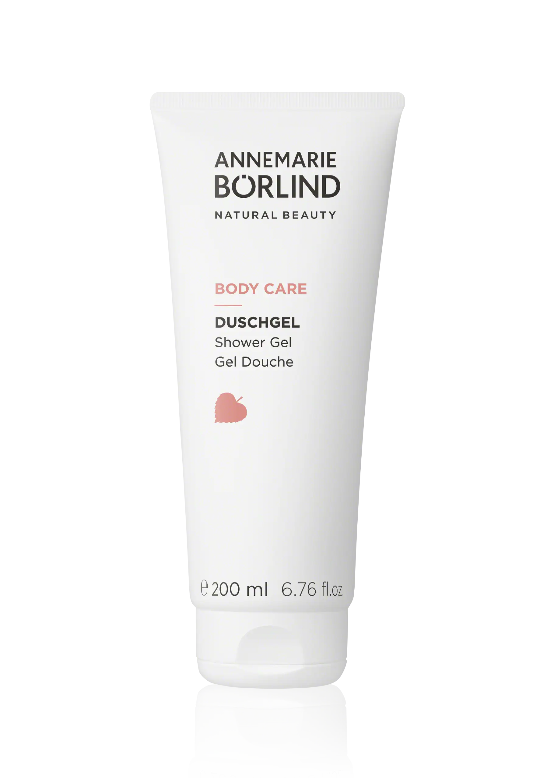 Shower Gel ANNEMARIE BÖRLIND Body Care Duschgel in 200 ml Tube, weiß mit schwarzer und roter Schrift