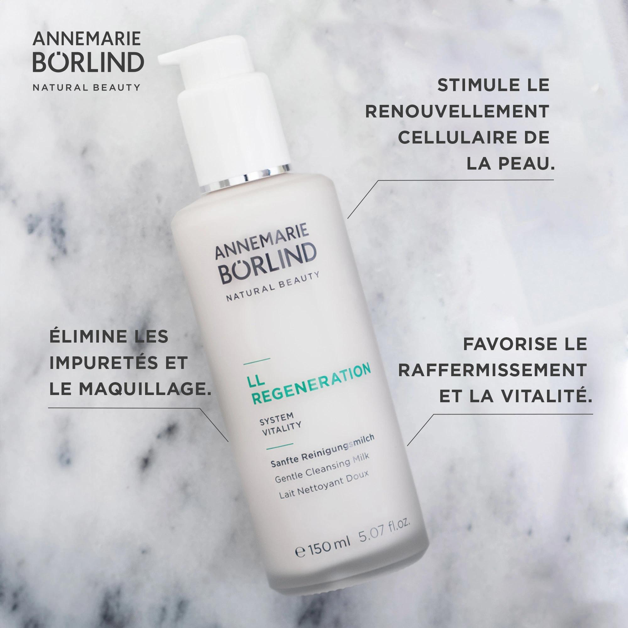 ANNEMARIE BÖRLIND LL REGENERATION Sanfte Reinigungsmilch 150 ml zur Zellregeneration und Hautfestigung