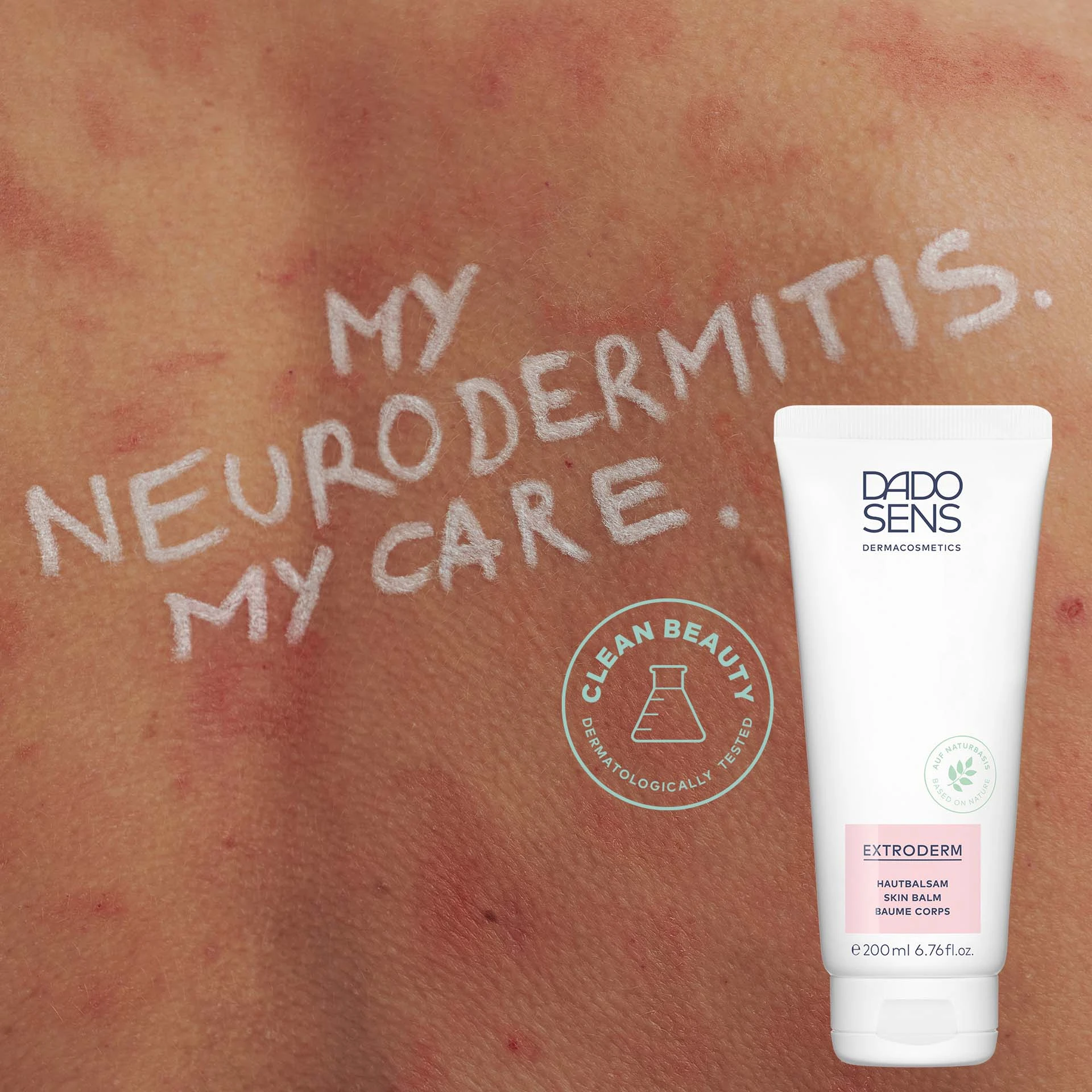 DADO SENS EXTRODERM Hautbalsam vor geröteter Haut mit Neurodermitis, Clean Beauty, dermatologisch getestet
