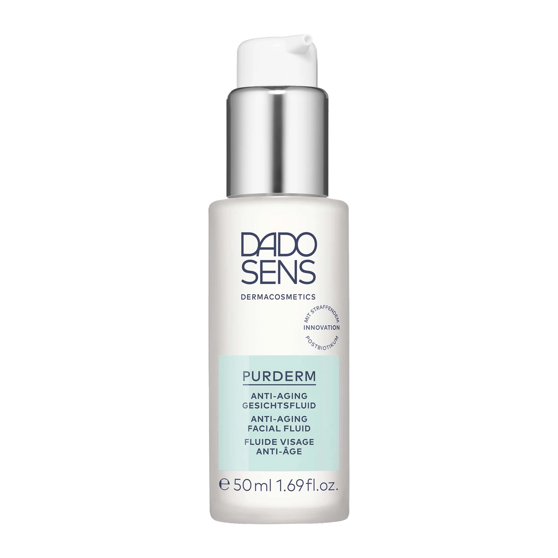 FLUIDE VISAGE ANTI-ÂGE DADO SENS PURDERM Anti-Aging-Gesichtsfluid Glasflasche – straffende Pflege mit Postbiotikum für reife, empfindliche Haut.