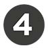 Kreis mit weißer Zahl 4 auf dunkelgrauem Hintergrund als Schrittmarkierung im Bewerbungsprozess