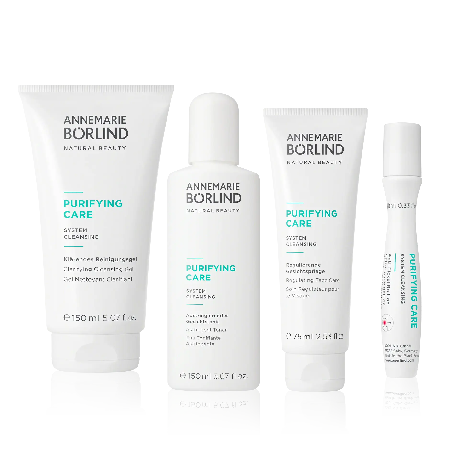 PURIFYING CARE Pflegeset ANNEMARIE BÖRLIND PURIFYING CARE Pflegeset mit Reinigungsgel, Gesichtstonic, regulierender Pflege und Anti-Pickel Roll-on