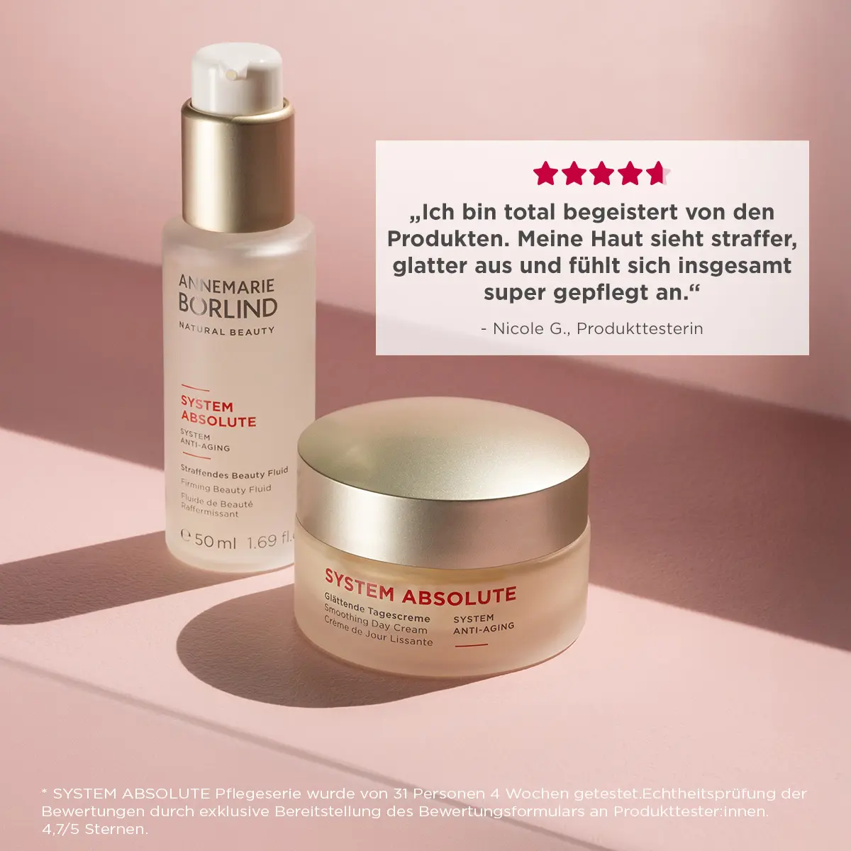 ANNEMARIE BÖRLIND SYSTEM ABSOLUTE Tagescreme und Beauty Fluid mit Anti-Aging Wirkung und Kundenbewertung