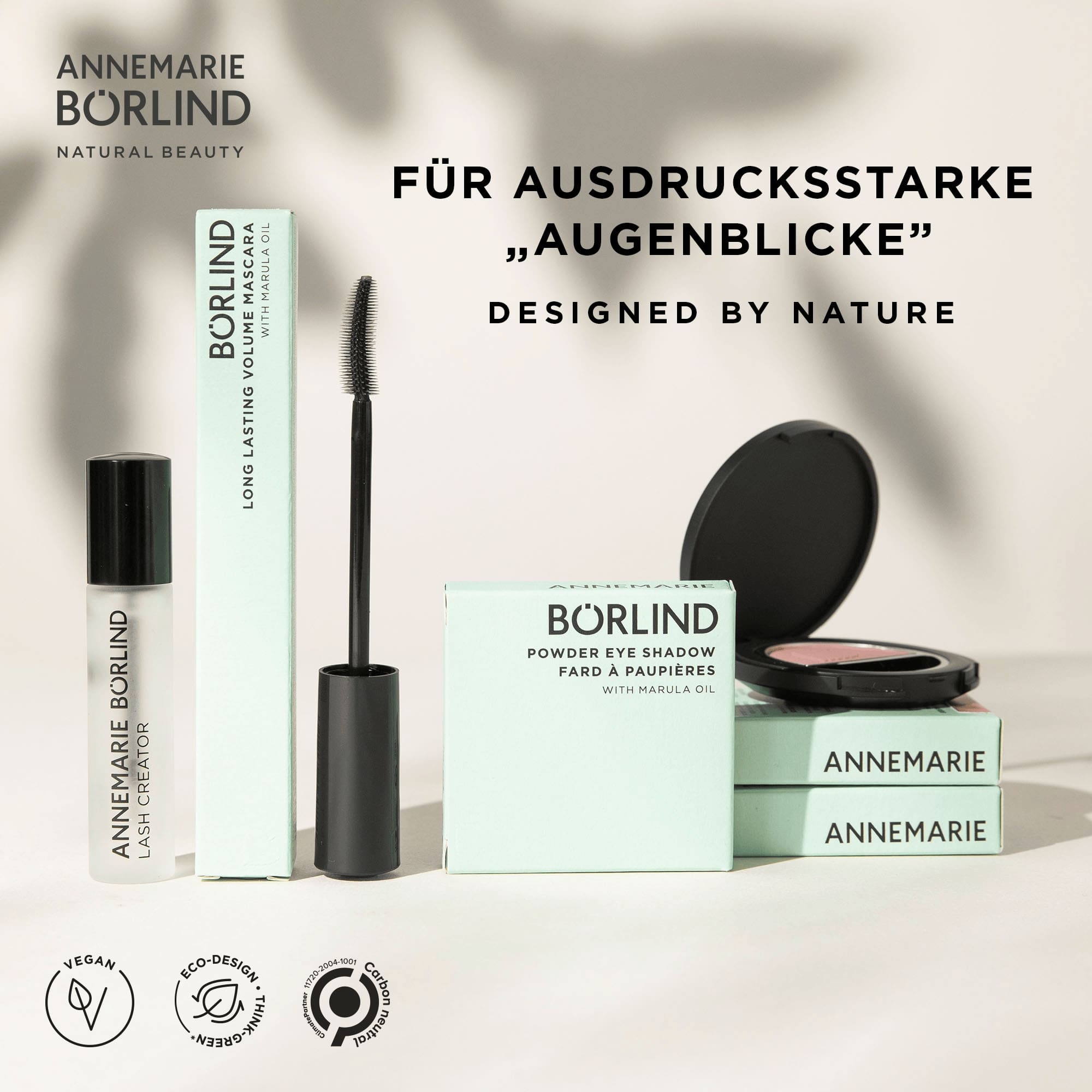 ANNEMARIE BÖRLIND Lash Creator Mascara und Powder Eye Shadow mit Marulaöl, veganes Eco-Design