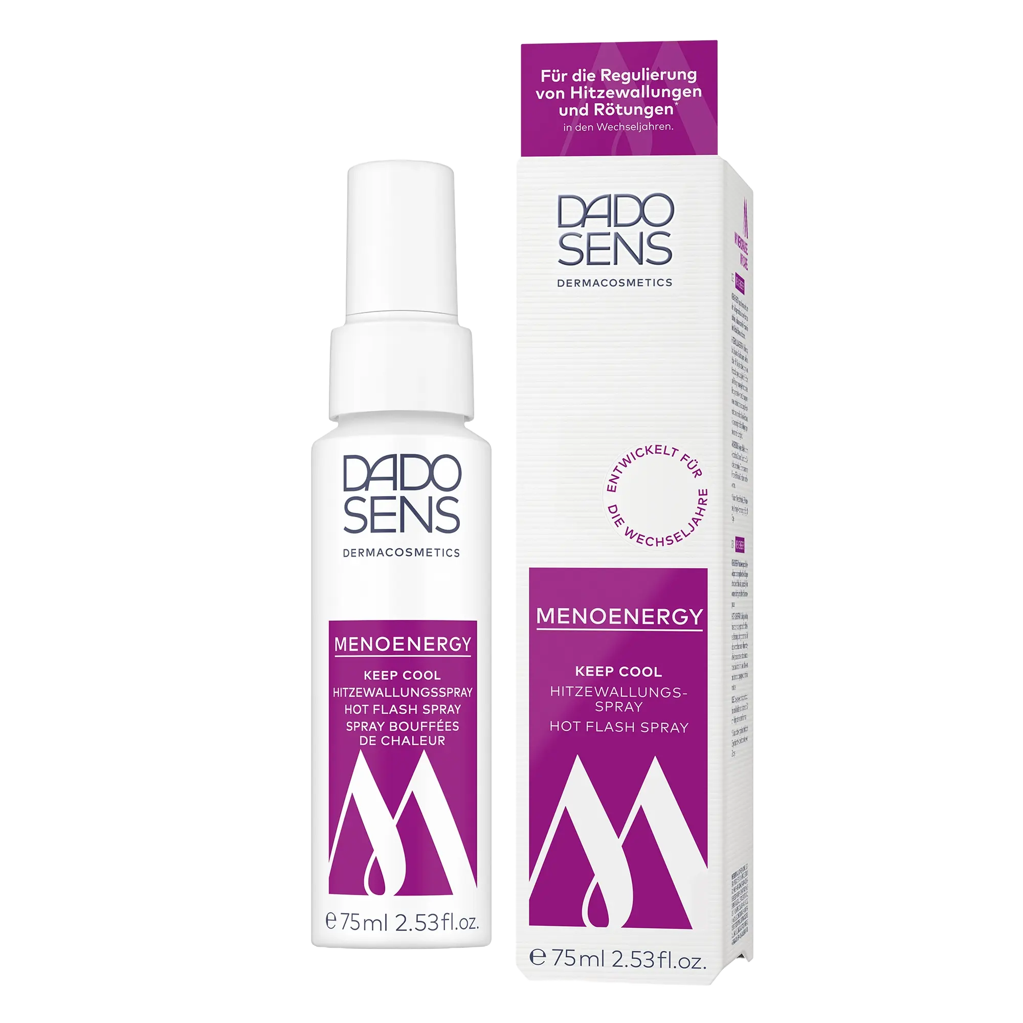 DADO SENS MENOENERGY Keep Cool Spray – kühlendes Hitzewallungsspray für Linderung in den Wechseljahren, 75 ml mit Faltschachtel